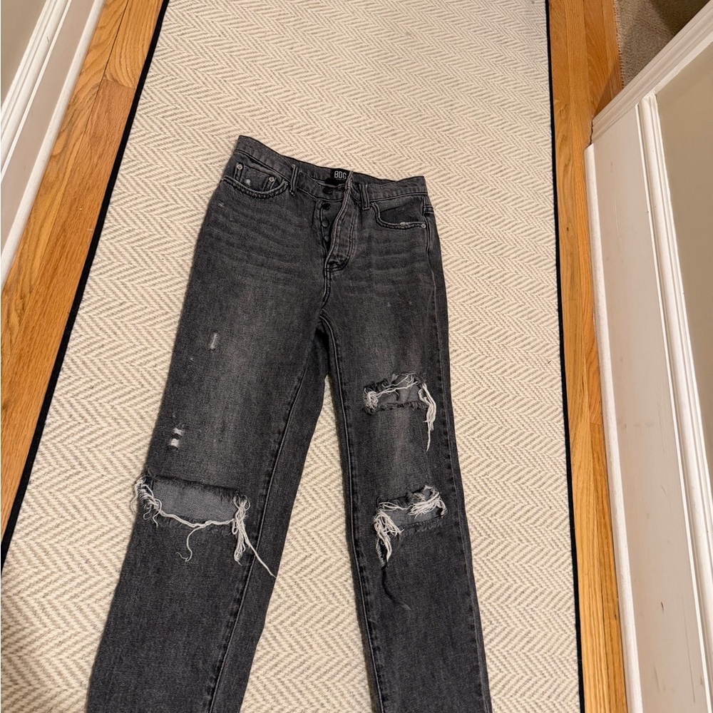 BDG Charcoal Distressed Straight Leg Jeans